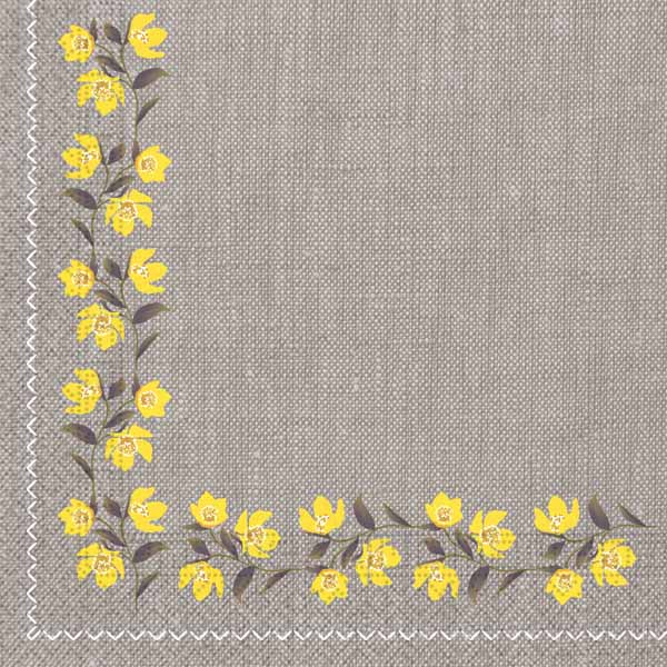 Yellow Flower Texture 3-Ply Luncheon Napkins, 20 Count