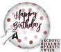 Pink Happy Birthday Personalizable Foil Balloon, 18 Inch