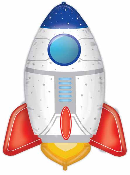 Space Rocket Supershape Foil Balloon, 27.5 Inches