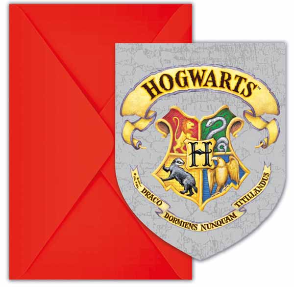 Harry Potter Hogwarts Die-Cut Invitations, 6 Pack