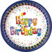 Multicolour Happy Birthday 9-Inch Paper Plates, 8 Pack