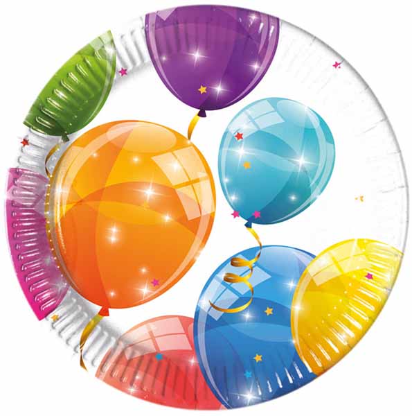 Spark Balloons 7.6-Inch Paper Plates, 8 Count