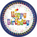 PAPER PLATES 7.6" 8/PK MULTICOLOUR HBD