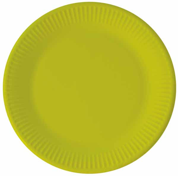 PAPER PLATES 7.6" 8/PK SOLID LIME GN