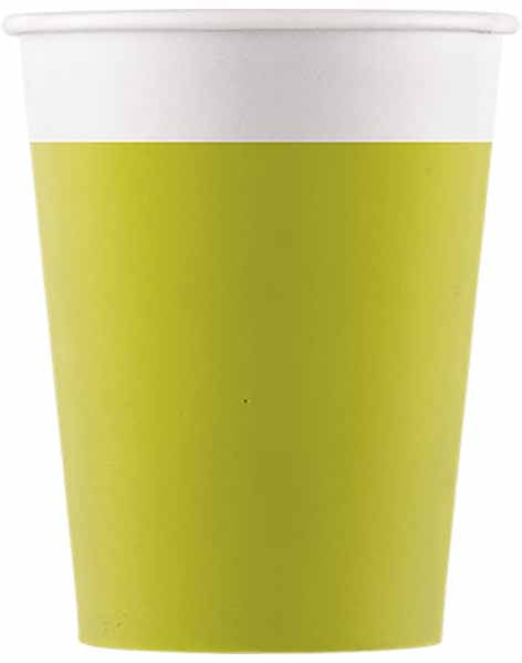 PAPER CUPS 7 OZ 8/PK SOLID LIME GREEN