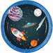 Rocket Space 7.6-Inch Paper Plates, 8-Pack