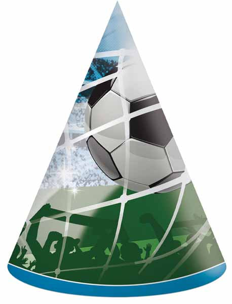Soccer Fans Paper Party Hats, 6 Pack