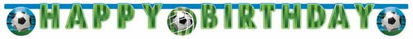 Soccer Fans Happy Birthday Paper Die-Cut Banner