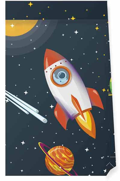 Rocket Space paper party bags for a space-themed birthday party