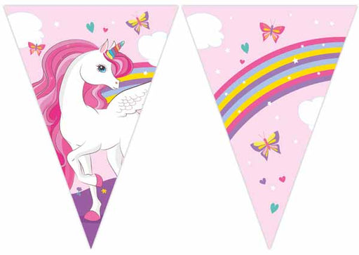 Unicorn Rainbow Paper Triangle Flag Banner