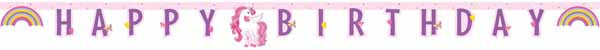 Unicorn Rainbow Happy Birthday Paper Die-Cut Banner