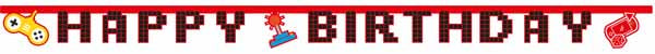 Gaming Party Happy Birthday Paper Die-Cut Banner