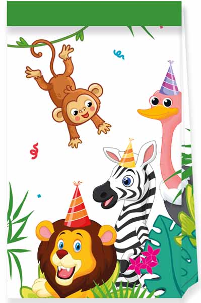 Jungle Balloons paper party bags for a jungle safari birthday party