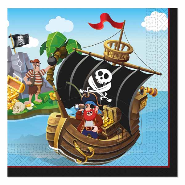 Island Pirates luncheon napkins for a pirate birthday party
