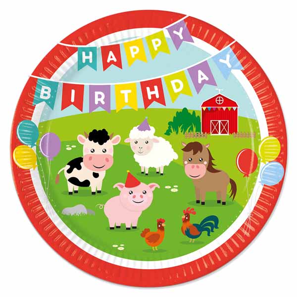 Farm dinner plates for a farm birthday party