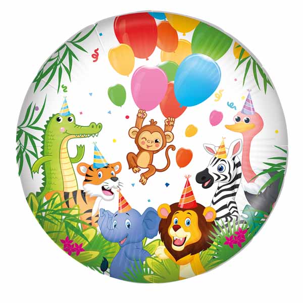 Jungle foil balloons for a jungle safari birthday party