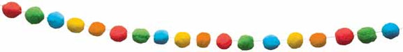 Rainbow Pom-Pom Banner, 13 ft