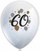 60th Birthday Printed Latex Balloons, 6 Pack
