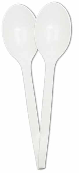 White Reusable Spoons, 10 Pack