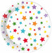 PAPER PLATES 7.6" 8/PK MULTICOLOR STAR