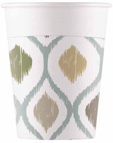 PAPER CUPS 7 OZ 8/PK BOHO CELLS