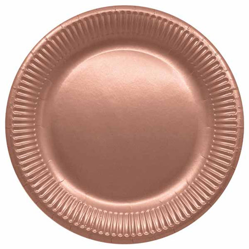 Metallic Rose Gold 9-Inch Paper Plates, 8-Pack