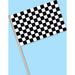 "Pack Of 12 Racing Flags - 4"X6" Plastic W/7" Stick"