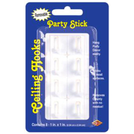 "Party Stick Ceiling Hooks - 8 Pack (1" X 1")"