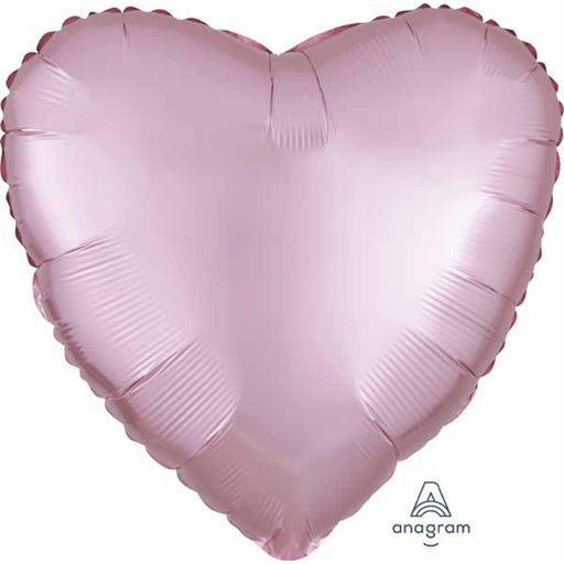 Pastel Pink Satin Heart Flat - 18" S18 Height.