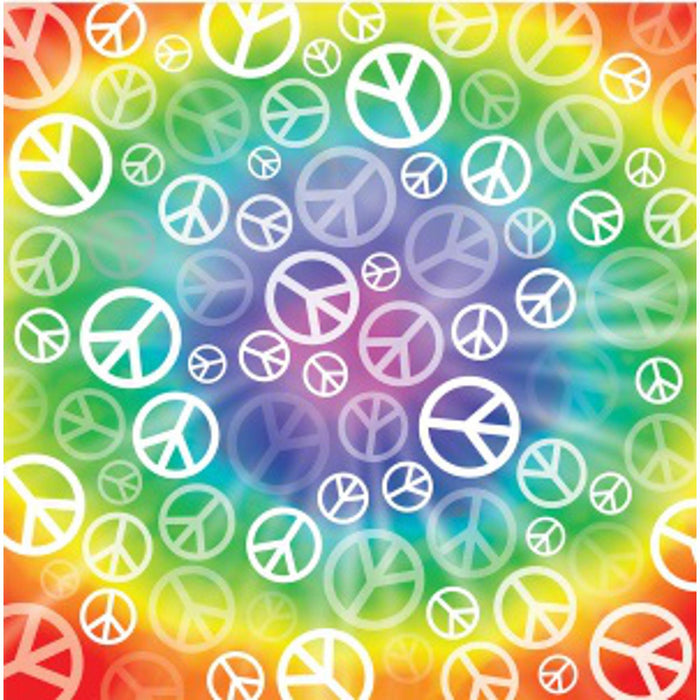 "Peace Sign Bandana 22"X22" - Add Retro Chic To Your Look!"