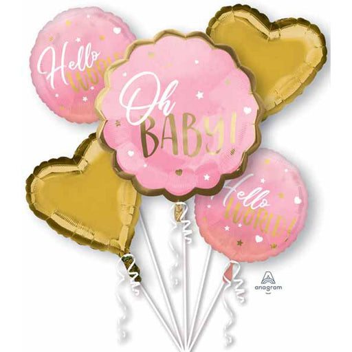 "Pink Baby Girl Balloon Bouquet"