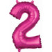 Pink Number 2 Foil Balloon - 16 Inches Tall (Pack Of 1)