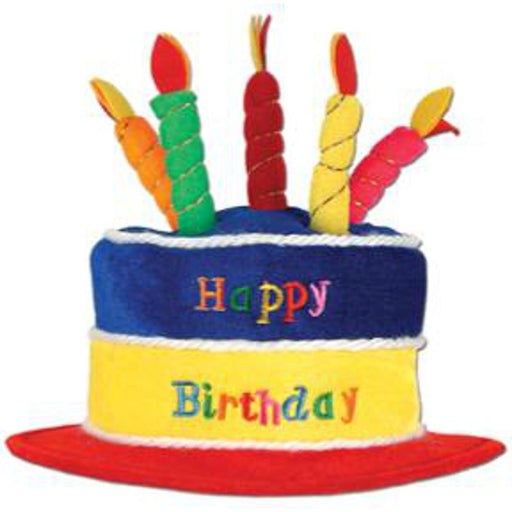 Whimsical Celebration: Plush Birthday Cake Hat (1/Pk)