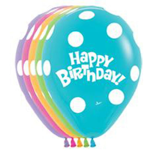 Polka Dot Birthday Latex Balloons - 50 Pack
