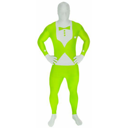 Premium Glow Tux Green Morphsuit - Medium Size.