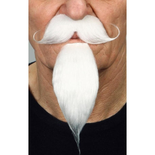 Captain Hook Moustache - Pure White Beard Set