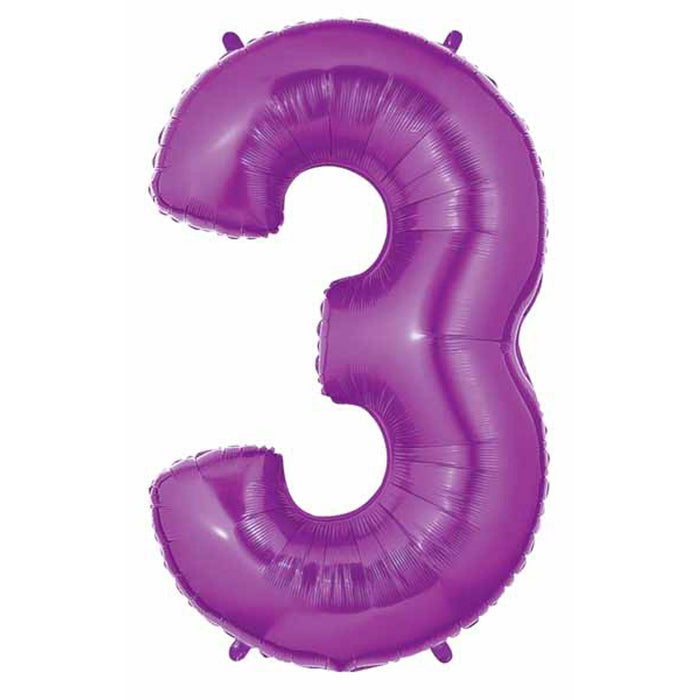 Purple Number 3 Megaloon Balloon.