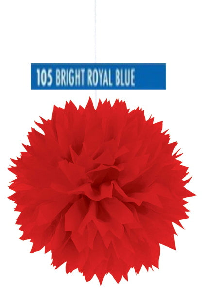 Royal Blue 16-Inch Fluffy Paper Decorations, 3-Pack