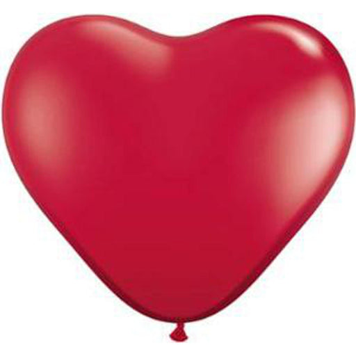 Qualatex 11" Heart Ruby Latex Balloons (100/Pk)