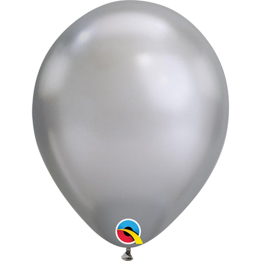 Qualatex 7" Chrome Silver Latex Balloon (100/Pk)