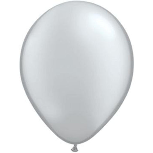 Qualatex 9" Silver Latex Balloons (100/Bag)
