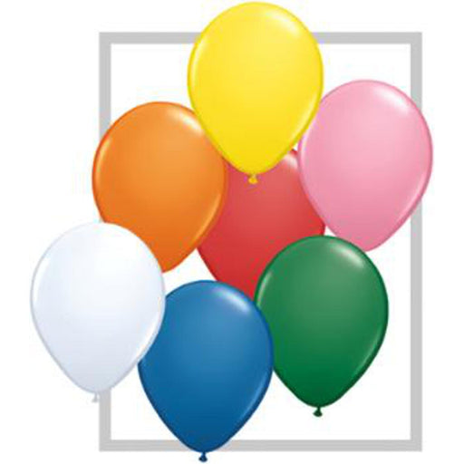 Qualatex 9" Assorted Latex Balloons With White Stand (100-Pack)