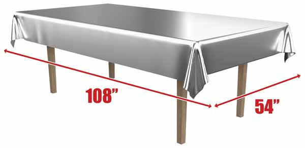 Silver Metallic Table Cover, 1 Pack
