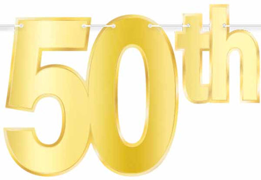 Gold Foil 50th Birthday Streamer