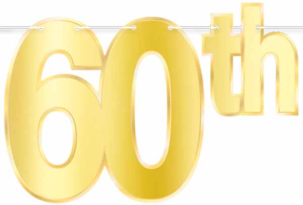 Gold Foil 60th Birthday Streamer