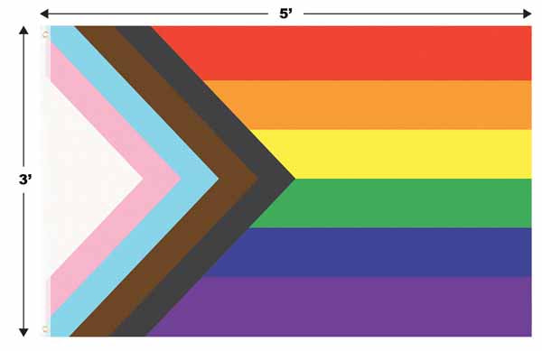 PRIDE FLAG FABRIC 3'X5' W/2 GROMMETS