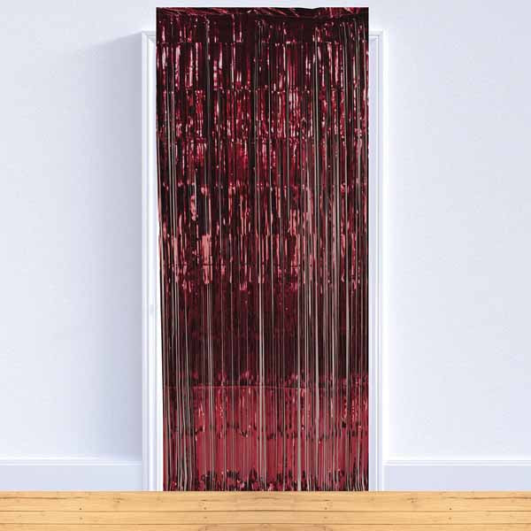 Burgundy 1-Ply Metallic Curtain, 8 ft x 3 ft