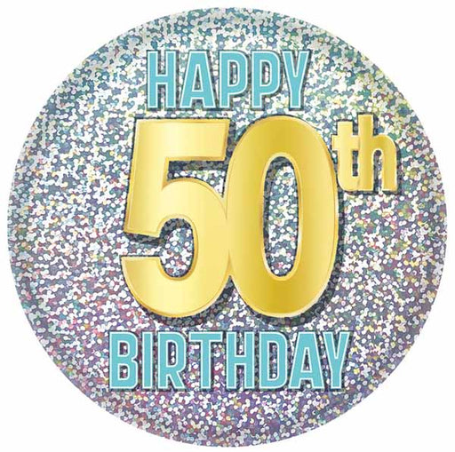 50th Birthday Printed Button