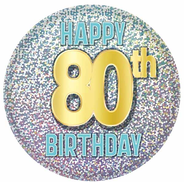 80th Birthday Printed Button