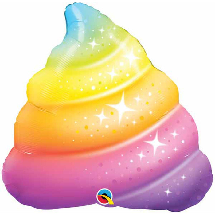 Rainbow Poop Sparkles Balloons - 30" Shp Pkg